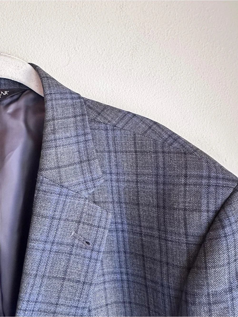 Jos. A. Bank Signature 100% Wool Blue Brown Glen Plaid Check Blazer Jacket